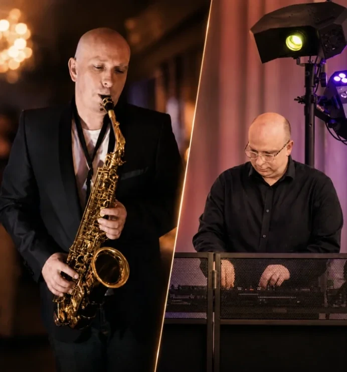 Ben Field performing live saxophone and DJing at events